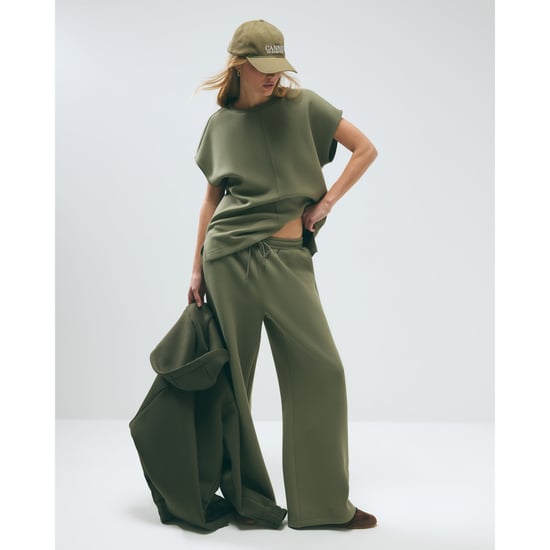 River Island Womens Joggers Khaki Premium Twill Wide Leg - Image 1