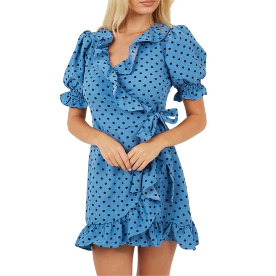 Brave Soul Wrapjurk met V-hals en stippen voor dames (Blauw/Zwart) - Image 2