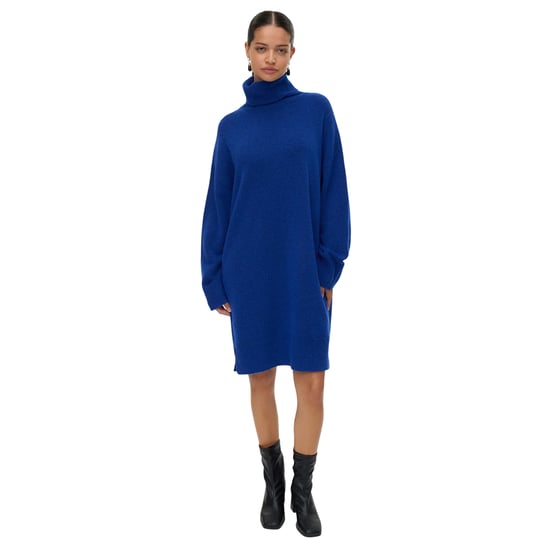 Vero Moda Gebreide jurk met col voor dames (Blauw) - Image 1