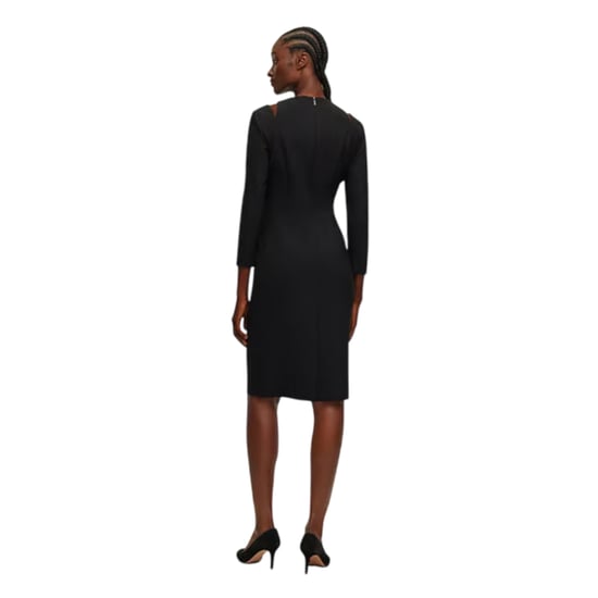Boss Dadeka-jurk met ronde hals en slank, nauwsluitend model voor dames (Zwart) - Image 2