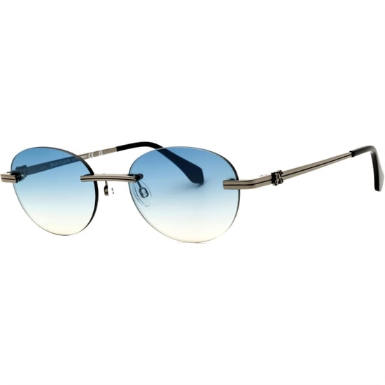 Accessories Palm Angels Crystal Rectangle Sunglasses in Gold/Grdnt Blue - Image 2