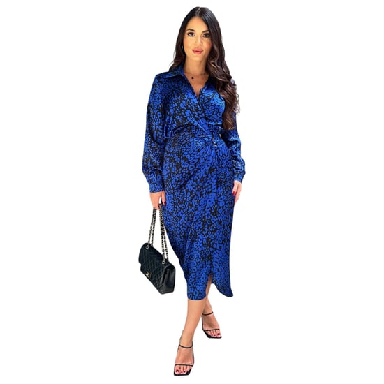 AX Paris Womens/Ladies Animal Print Collared Midi Dress (Cobalt) - Image 2