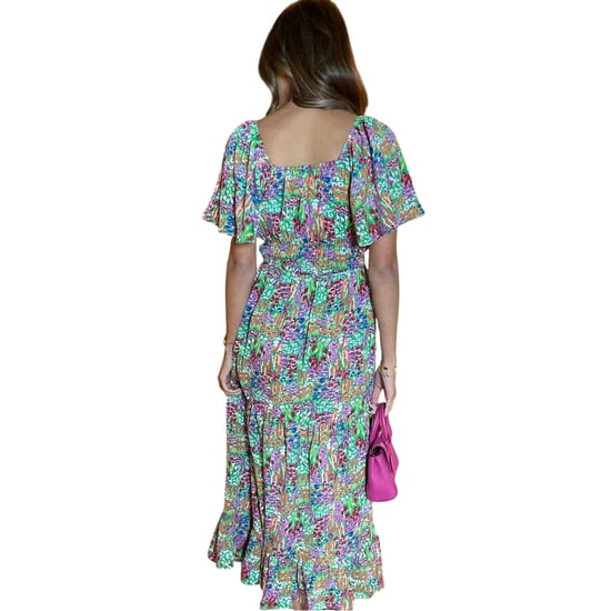 AX Paris Zomerse midi-jurk voor dames van polyester met ruches aan de zoom (Veelkleurig) - Image 2