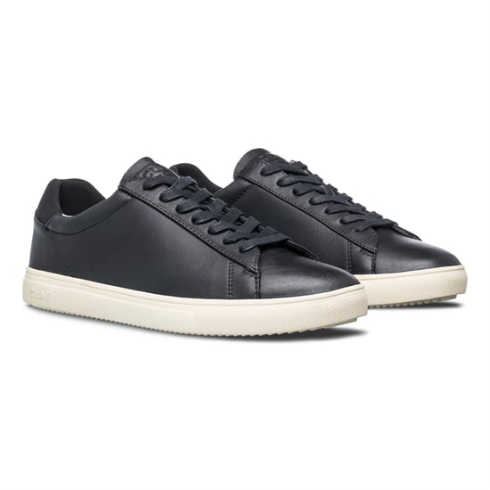 Men's CLAE Adults Low Top Trainers in Blk Milled Lth - Image 2