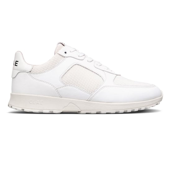 Men's CLAE Adults Low Top Trainers in Triple White - Image 1