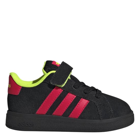 Girls adidas Grand Court Trainers in Core Black/Luci - Image 1