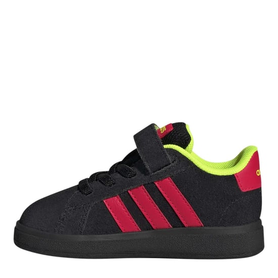 Girls adidas Grand Court Trainers in Core Black/Luci - Image 2