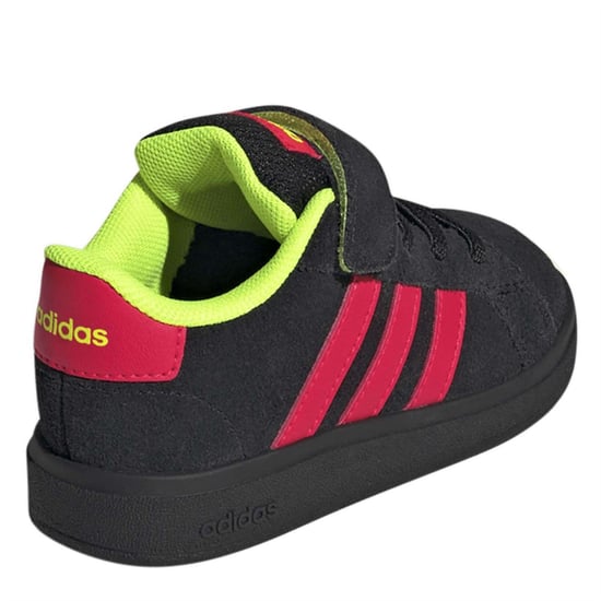 Girls adidas Grand Court Trainers in Core Black/Luci - Image 4
