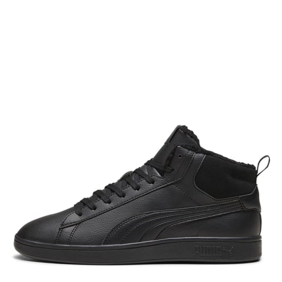 Men's Puma Smash 3.0 Mid Water Resistant Low Top Trainers in Black/Grey - Image 2