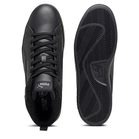 Men's Puma Smash 3.0 Mid Water Resistant Low Top Trainers in Black/Grey - Image 4