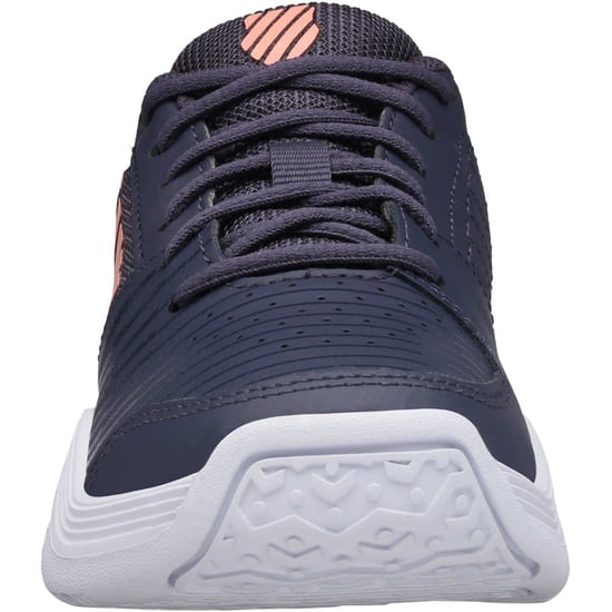 Girls K-Swiss Swiss Court Express Omni in Gray/Peach/Wht - Image 2