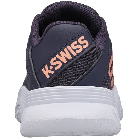 Girls K-Swiss Swiss Court Express Omni in Gray/Peach/Wht - Image 3