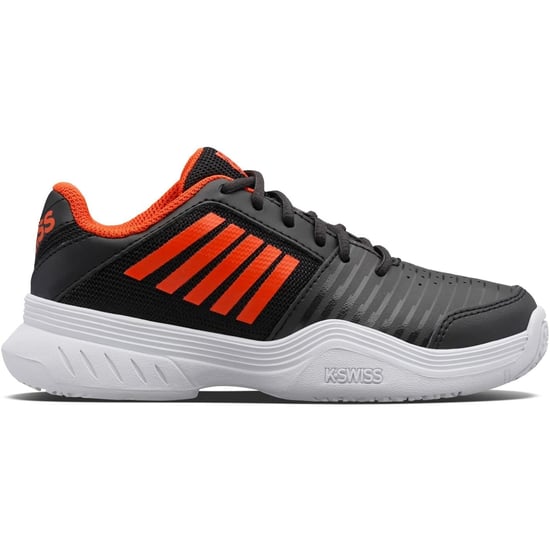 Girls K-Swiss Swiss Court Express Omni in Black/Ora/Wht - Image 1