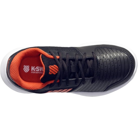 Girls K-Swiss Swiss Court Express Omni in Black/Ora/Wht - Image 4