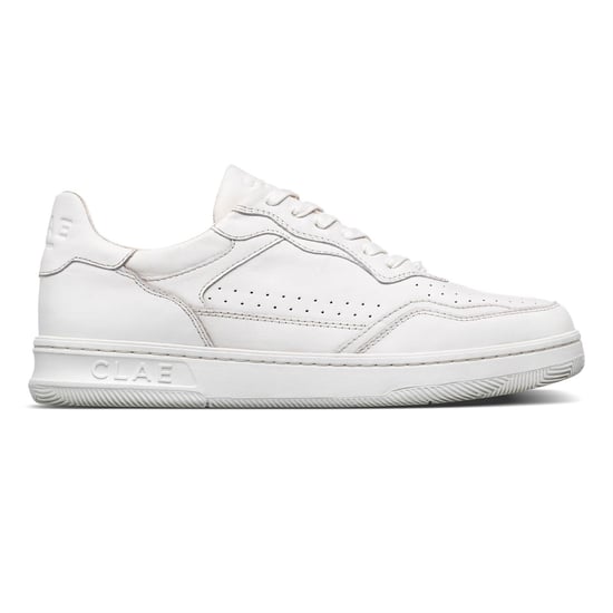 Men's CLAE Adults Low Top Trainers in Triple Wht/Lth - Image 1