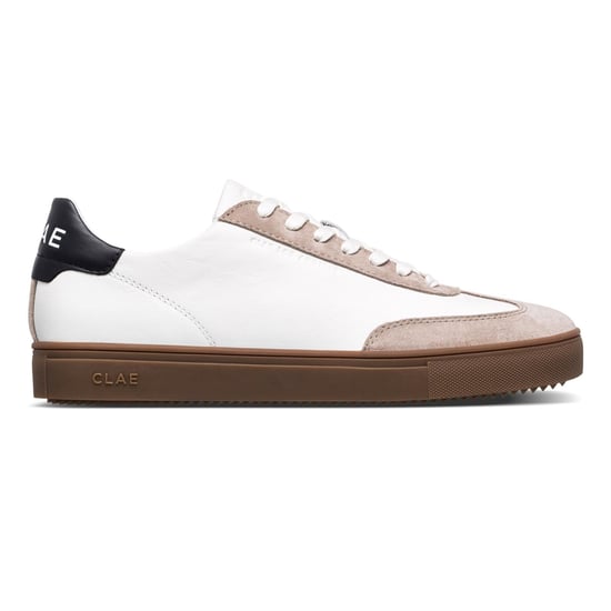 Men's CLAE Adults Low Top Trainers in Wht/Gry/Gum - Image 1