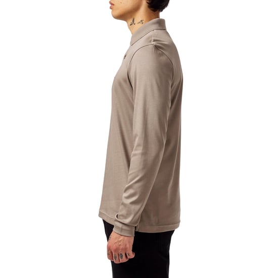 Boss Heren Pirol Logo Lange Mouwen Polo Shirt (Taupe) - Image 3
