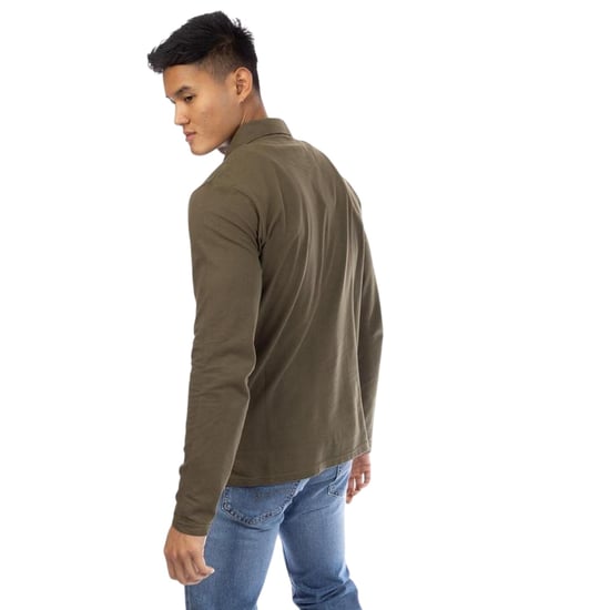 Peter Werth Mens Noaks Long-Sleeved Polo Shirt (Olive) - Image 2