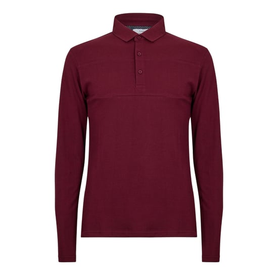 Peter Werth Mens Noaks Long-Sleeved Polo Shirt (Burgundy) - Image 1