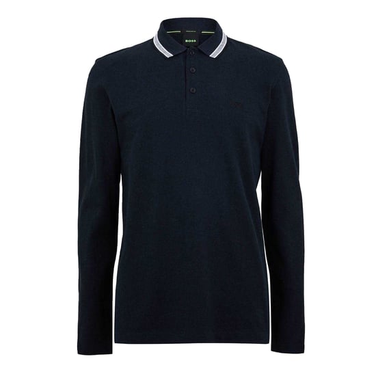 Boss Heren Plisy poloshirt met lange mouwen (Marine) - Image 1