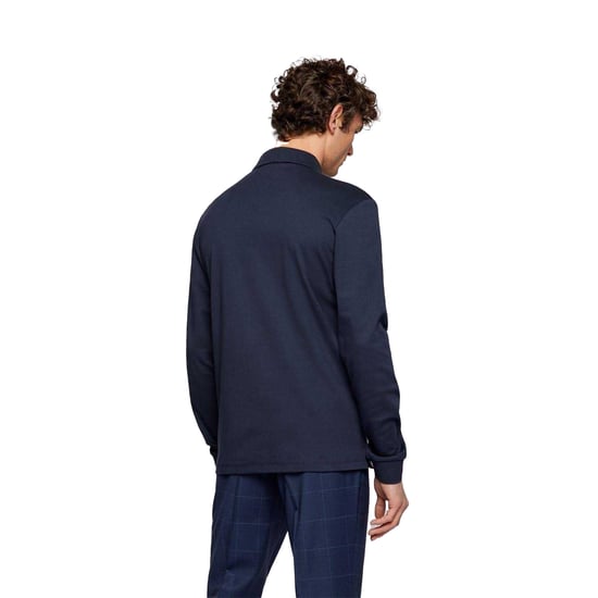 Boss Pado 30 långärmad polotröja för herrar (Marinblått) - Image 3