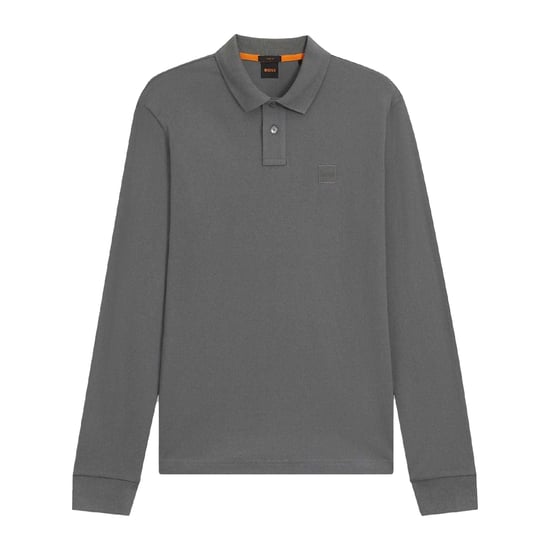 Boss Heren Passerby Slim Poloshirt met Lange Mouwen (Grijs) - Image 2