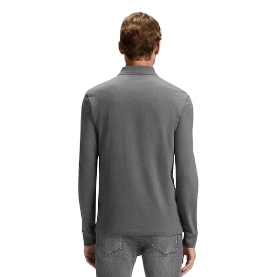 Boss Heren Passerby Slim Poloshirt met Lange Mouwen (Grijs) - Image 3