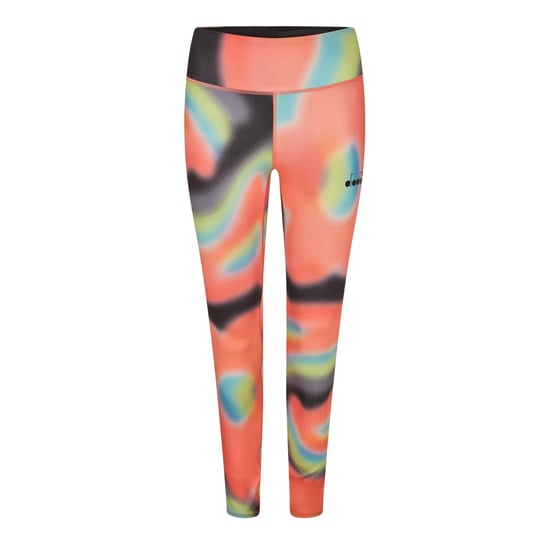 Diadora Figurenvormende sportleggings voor dames (Zwart/Koraal) - Image 1