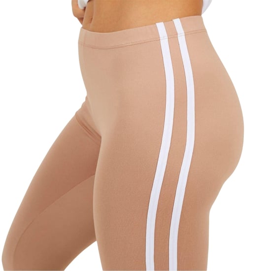 Brave Soul Dames/Dames Legging met Elastisch Streepdetail (Taupe/Wit) - Image 3