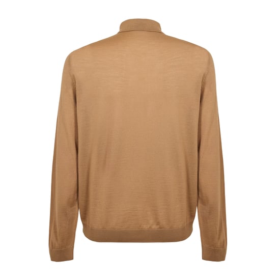 Boss Heren Lanciomne Poloshirt met Lange Mouwen (Medium Beige) - Image 2