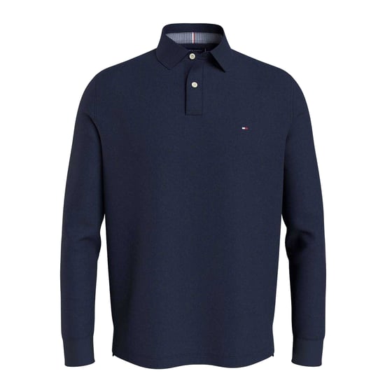 Tommy Hilfiger Herenpolo met lange mouwen en logo (Licht Blauw) - Image 2