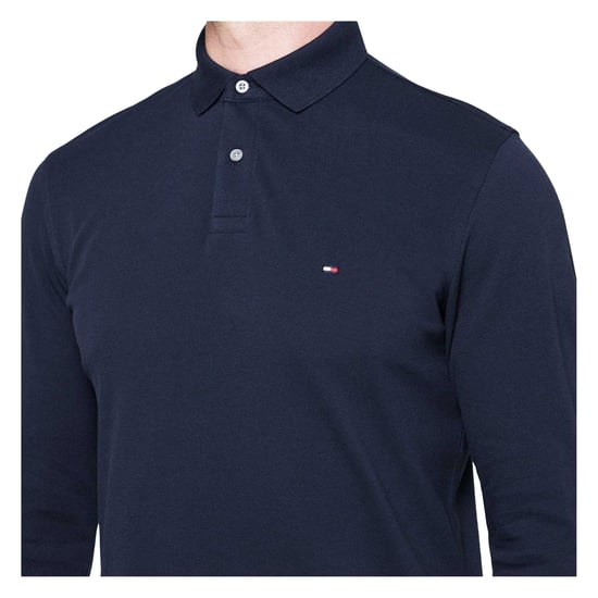Tommy Hilfiger Herenpolo met lange mouwen en logo (Licht Blauw) - Image 4