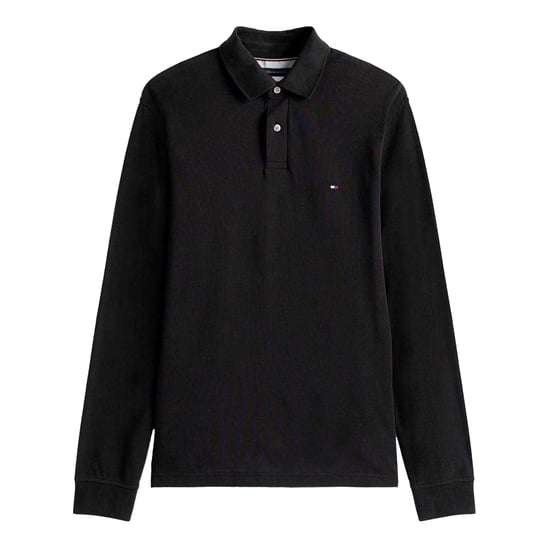 Tommy Hilfiger Herenpolo met lange mouwen en logo (Zwart) - Image 2