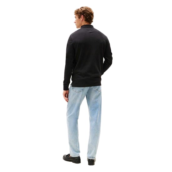 Tommy Hilfiger Herenpolo met lange mouwen en logo (Zwart) - Image 3