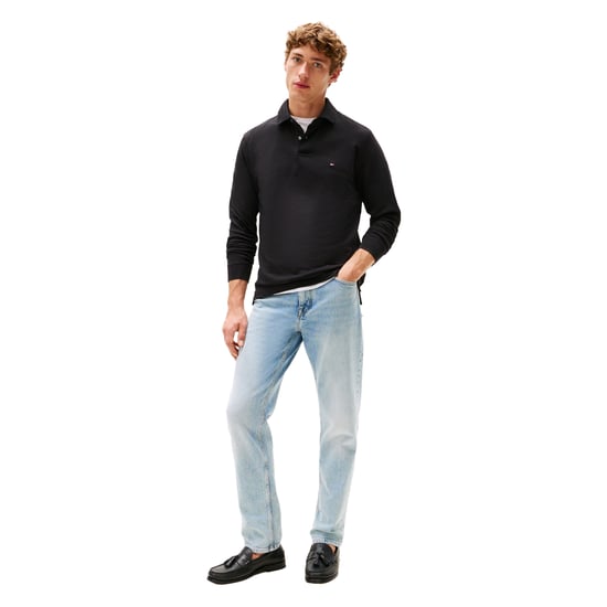 Tommy Hilfiger Herenpolo met lange mouwen en logo (Zwart) - Image 4