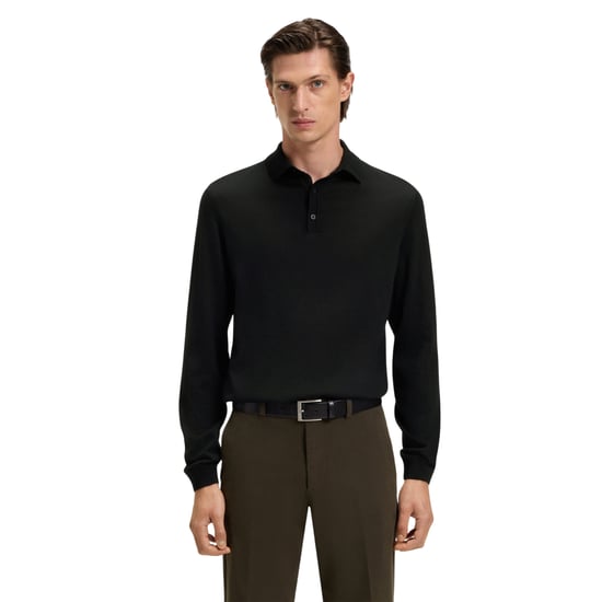 Boss Heren Lanciomne Poloshirt met Lange Mouwen (Zwart) - Image 1