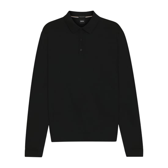 Boss Heren Lanciomne Poloshirt met Lange Mouwen (Zwart) - Image 2