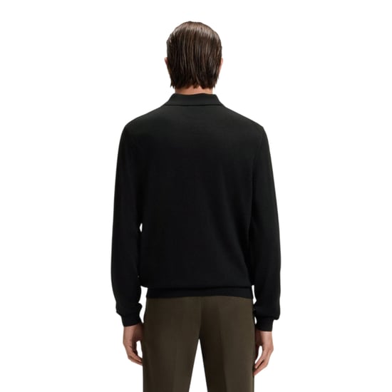 Boss Heren Lanciomne Poloshirt met Lange Mouwen (Zwart) - Image 3