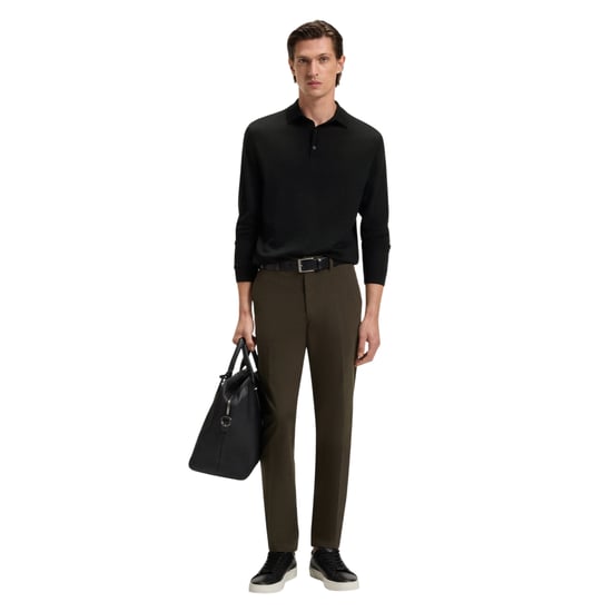 Boss Heren Lanciomne Poloshirt met Lange Mouwen (Zwart) - Image 4