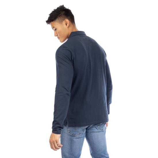 Peter Werth Mens Noaks Long-Sleeved Polo Shirt (Dark Navy) - Image 2