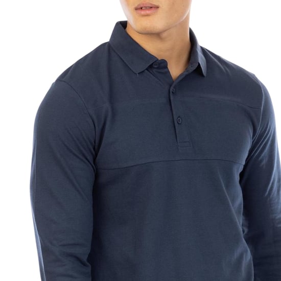 Peter Werth Mens Noaks Long-Sleeved Polo Shirt (Dark Navy) - Image 3