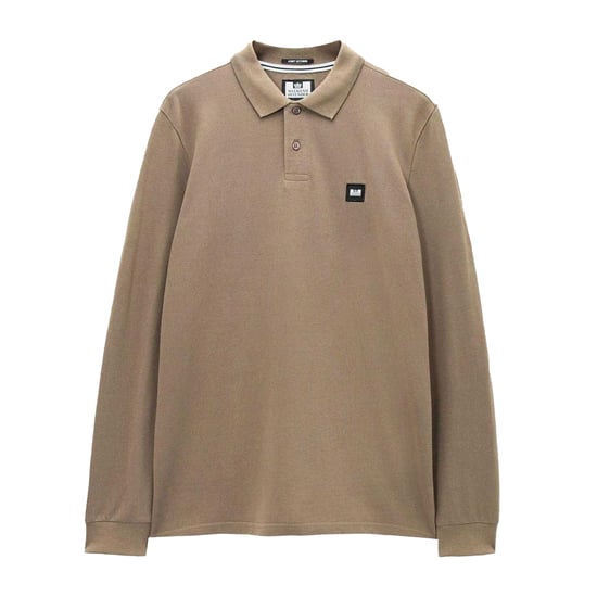 Weekend Offender Herenpoloshirt met lange mouwen (Zand) - Image 1