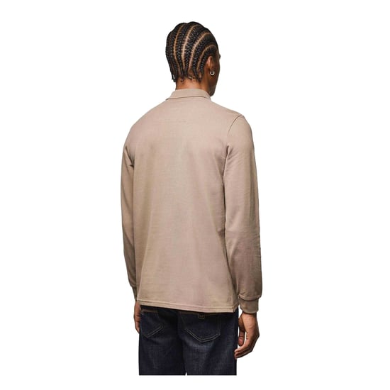 Weekend Offender Herenpoloshirt met lange mouwen (Zand) - Image 2
