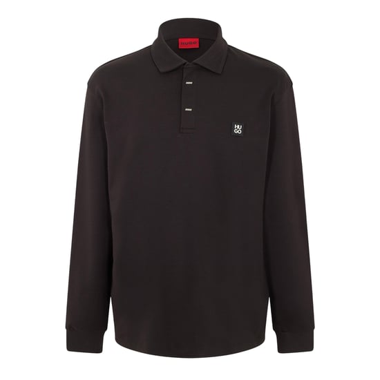 Hugo Herenpoloshirt met kraag en lange mouwen (Zwart) - Image 2