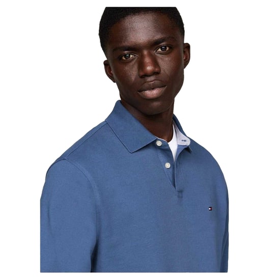 Tommy Hilfiger Herenpolo met lange mouwen en logo (Egeïsche Zee) - Image 4