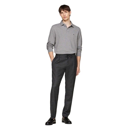 Tommy Hilfiger Herenpolo met lange mouwen en logo (Medium Grijs) - Image 1