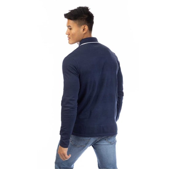 Peter Werth Herenpoloshirt met lange mouwen (Donkere marine) - Image 3