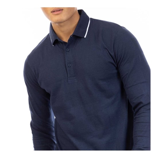 Peter Werth Herenpoloshirt met lange mouwen (Donkere marine) - Image 4