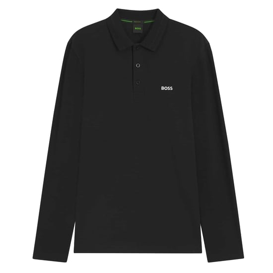Boss Heren Plisy poloshirt met lange mouwen (Zwart) - Image 2