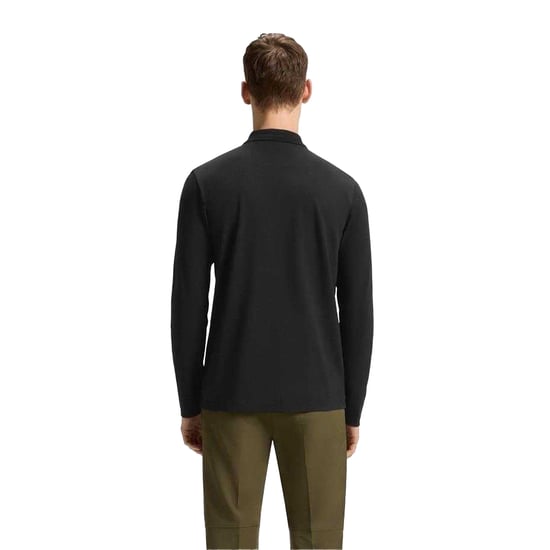 Boss Heren Plisy poloshirt met lange mouwen (Zwart) - Image 3